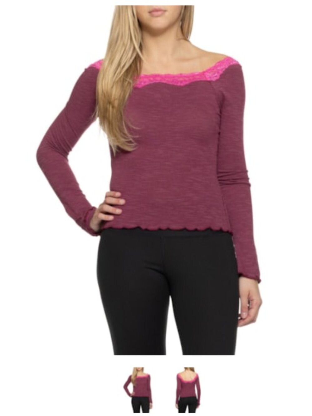 Free People Women's Small Oh My Darling Shirt Long Sleeve Pink NWT Cotton Nylon